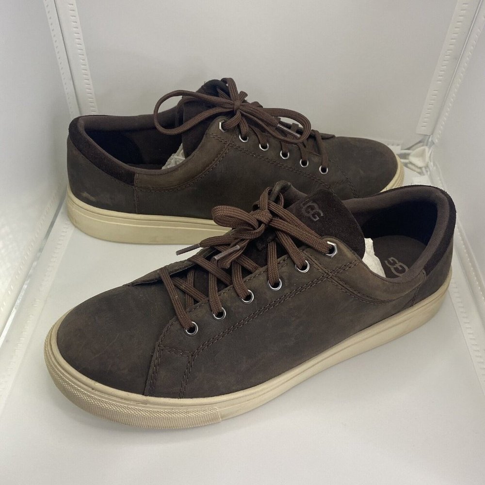 Men’s Ugg Baysider Low Weather Sneaker Size 10 Brown Leather 1117478 Waterproof